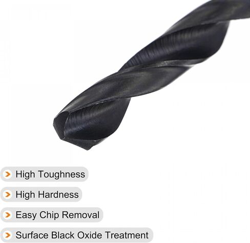 uxcell 6542 High Speed Steel Straight Shank Twist Jobber Drill Bit, Fully Ground Black Oxide Drill Bits 7.7mm Drill Diameter 115mm Total Length 4 Pcs in Saudi Arabia