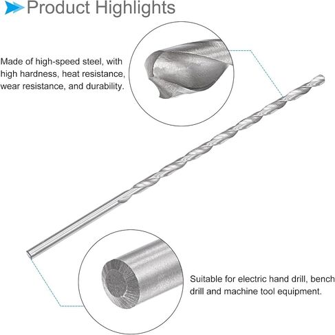 CoCud Extra Long Twist Drill Bit, 7mm Drill Diameter 250mm Total Length, High Speed Steel Twist Drill Bit - (Applications: for Copper Metal Woodwork) in Saudi Arabia