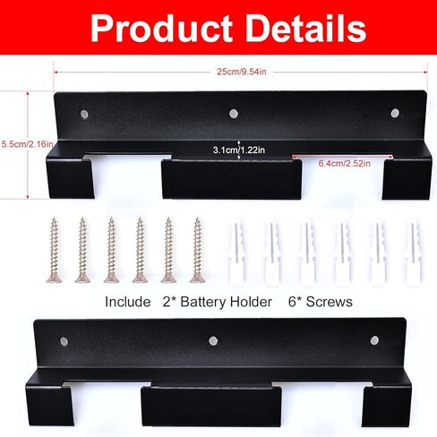 2 حزمة حامل البطارية لديوالت 20 فولت 60 فولت بطارية جدار جبل حوض الفولاذ المقاوم للصدأ حامل أدوات البطارية لتنظيم الأدوات والتخزين in Kuwait
