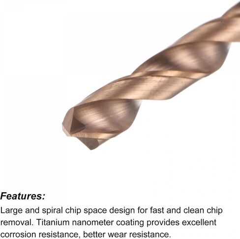 uxcell Twist Drill Bit, 4.9mm Jobber Drill Bit Nanoscale Titanium Coated K35 Tungsten Carbide Straight Shank 60mm Length for Drilling Stainless Steel Alloy Steel in Saudi Arabia