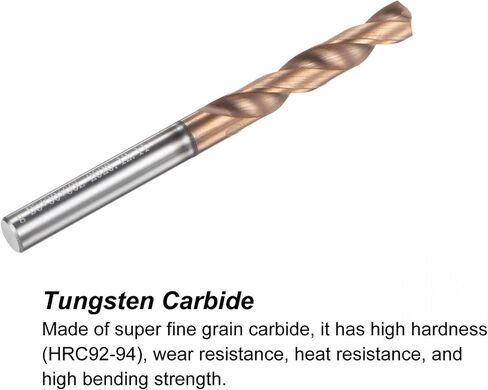 uxcell Twist Drill Bit, 4.9mm Jobber Drill Bit Nanoscale Titanium Coated K35 Tungsten Carbide Straight Shank 60mm Length for Drilling Stainless Steel Alloy Steel in Saudi Arabia