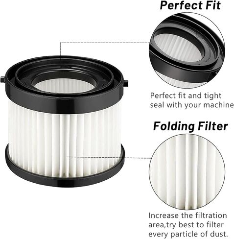 طقم فلتر خرطوشة جاف HEPA مكون من 4 قطع متوافق مع مكنسة ميلووكي اللاسلكية 49-90-0160 والجزء 49-90-1951، مناسب للمكنسة الكهربائية المدمجة 0882-20 M18 in Kuwait