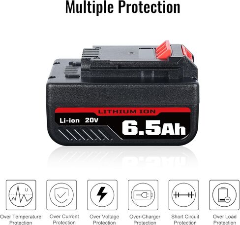 قطعتان بديلتان لبطارية كابل بورتر، بطارية ليثيوم أيون 20 فولت 6.5 أمبير متوافقة مع PCC685L، PCC685LP، PCC682L، PCC681L، PCC680LP، PCC640، PCC600 in Kuwait