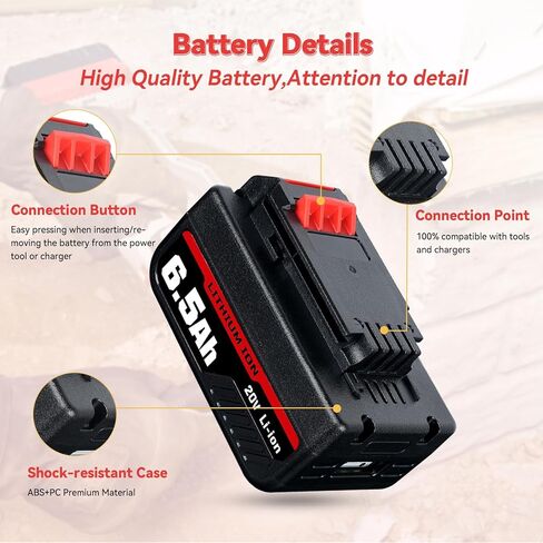 بطارية VANON PCC685L 6.5Ah 20 فولت بديلة لكابل بورتر 20 فولت بطارية ليثيوم أيون بحد أقصى PCC682L PCC685LP PCC680L، قطعتان in Kuwait