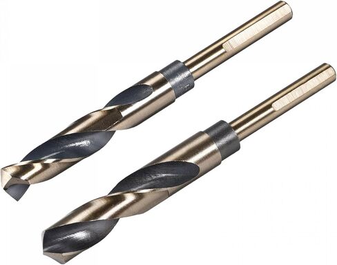 uxcell Reduced Shank Drill Bit Set, 16mm 17mm Titanium Nitride Coated High Speed Steel 4341 Tri-Flat Shank Drilling Tool for Stainless Steel Alloy Copper, 2pcs in Saudi Arabia