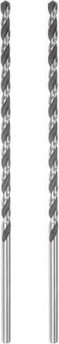HARFINGTON 2pcs 6542 High-Speed Steel Twist Drill Bit, 6mm Drill Bit 160mm Length Extended Straight Shank Black Oxide Ground Drill Bit for Steel Aluminum Alloy in Kuwait