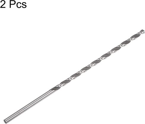 HARFINGTON 2pcs 6542 High-Speed Steel Twist Drill Bit, 6mm Drill Bit 160mm Length Extended Straight Shank Black Oxide Ground Drill Bit for Steel Aluminum Alloy in Kuwait