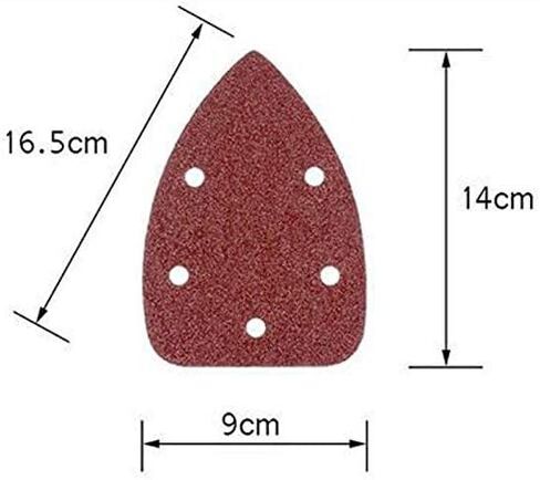CynKen 40 قطعة 140 × 90 مم ورق صنفرة فيلكرو مثلث، وسادات سنفرة للفأرة 40/60/80/100 حصى كل 10 قطع 5 فتحات حوالي 5.5 بوصة × 3.5 بوصة in Kuwait