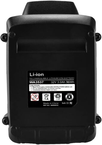 Hogardsujia 32 فولت 3000 مللي أمبير WA3537 بطارية ليثيوم أيون بديلة لأدوات Worx 32 فولت WG175.1 WG275 WG575.1 WG924.4 in Kuwait