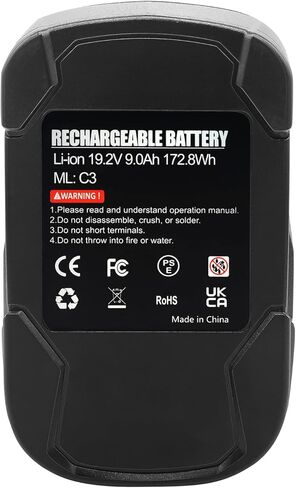 بطارية بديلة مطورة 9000 مللي أمبير 19.2 فولت C3 متوافقة مع بطارية ليثيوم أيون 19.2 فولت XCP DieHard 315.115410 315.11485 130279005 1323903 120235021 11375 11376 مع مؤشر الشحن in Kuwait