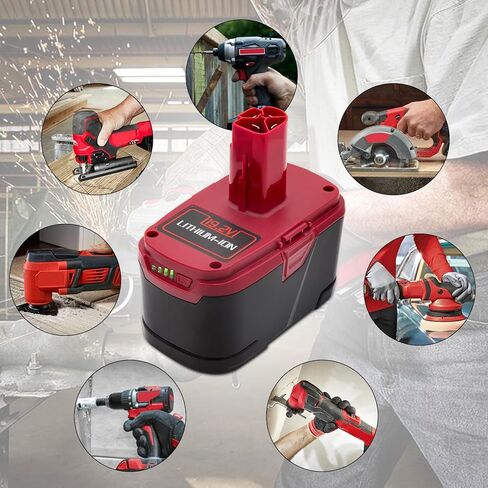 بطارية بديلة مطورة 9000 مللي أمبير 19.2 فولت C3 متوافقة مع بطارية ليثيوم أيون 19.2 فولت XCP DieHard 315.115410 315.11485 130279005 1323903 120235021 11375 11376 مع مؤشر الشحن in Kuwait