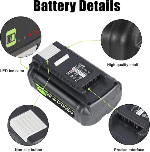 PBP005 18V Battery Replacement for RYOBI 18V Battery, 6.0Ah, 2 Pack | Compatible with RYOBI 18V Tool, Replacement for RYOBI 18V Battery P197 P189 P108 P191 P190 P102 P103 P104 P105 P107 P122 in Saudi Arabia
