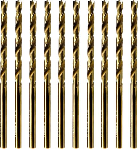 MAXTOOL No.60 10pcs Identical Jobber Length Drills 0.040" HSS M35 Cobalt Twist Drill Bits Wire Gauge Numbered Golden Straight Drills; JBN35G10R60P10 in Saudi Arabia