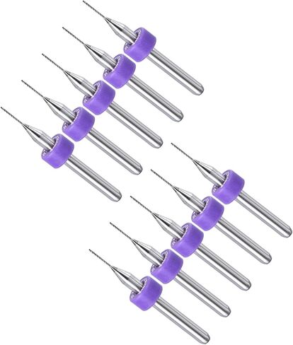 CoCud Micro PCB Drill Bits, 1/8" Shank 0.5mm Cutting Edge, Tungsten Carbide Print Circuit Board Drill Bit - (Applications: for CNC Drilling Engraving Machine), 1-Set (10-Pieces) in Kuwait