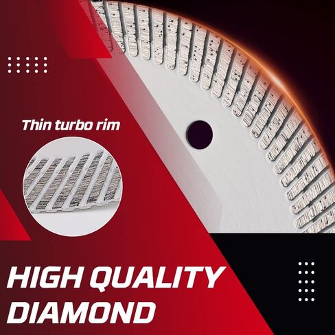 Casaverde 2pc/Lot 4.5" Porcelain Tile Blade for Marble and Tiles | Ultra-Thin,Turbo Rim Segment,for Handheld and Angle Grinders,Fast,Clean Cuts with Great Life & Speed in Saudi Arabia