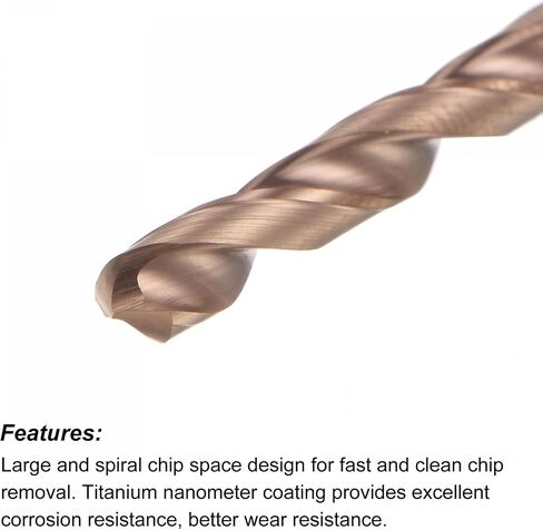 uxcell Twist Drill Bit, 3.3mm Jobber Drill Bit Nanoscale Titanium Coated K35 Tungsten Carbide Straight Shank 80mm Length for Drilling Stainless Steel Alloy Steel in Saudi Arabia