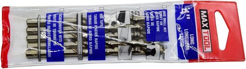 MAXTOOL 1/4" 5pcs Identical Jobber Length Drills HSS M2 Twist Drill Bits Fully Ground Bright 3-Flat Straight Shank Drills; JBF02W13R16P5 in Saudi Arabia