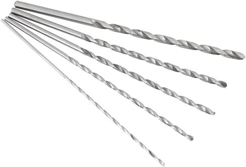 Extra Long Drill Bit Set, 5Pcs 150mm~160mm High Speed Steel Straight Shank Tool Wood Drill Bits Set 2-5 mm in Kuwait