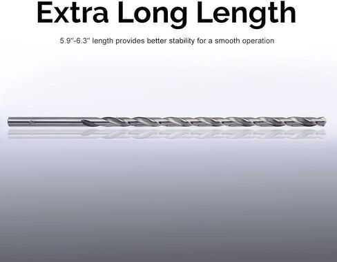 Extra Long Drill Bit Set, 5Pcs 150mm~160mm High Speed Steel Straight Shank Tool Wood Drill Bits Set 2-5 mm in Kuwait