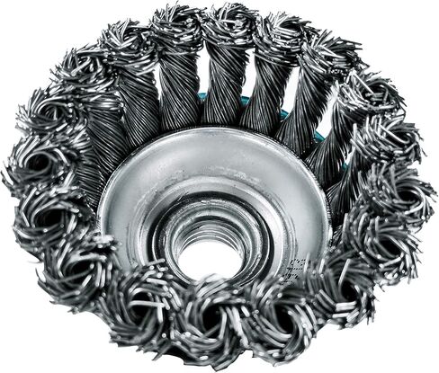 ماكيتا 1 قطعة - فرشاة كأس سلكية معقودة 3 بوصة للمطاحن - تكييف شديد التحمل للمعادن - 3 بوصة × 5/8 بوصة | 11 UNC in Kuwait