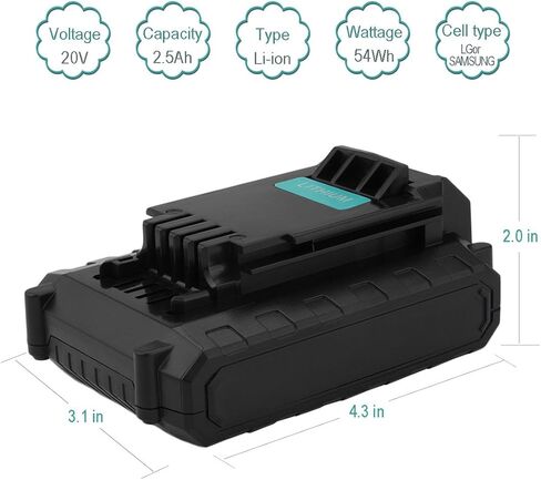 بطارية ليثيوم أيون بديلة من CREABEST MAX 2.5AH 20V لكابل بورتر PCC685L PCC680L PCC681L in Kuwait