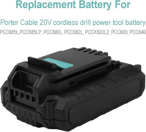 بطارية ليثيوم أيون بديلة من CREABEST MAX 2.5AH 20V لكابل بورتر PCC685L PCC680L PCC681L in Kuwait