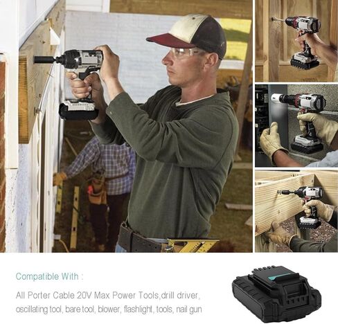 بطارية ليثيوم أيون بديلة من CREABEST MAX 2.5AH 20V لكابل بورتر PCC685L PCC680L PCC681L in Kuwait