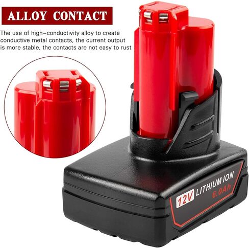 حزم بطارية Labtec 12V 6000mAh متوافقة مع Mil M-12 12V 48-11-2401 48-11-2402 48-11-2440 48-11-2411 C12 B C12 BX 2456-20 2456-21 2457-20 أدوات كهربائية لاسلكية in Kuwait