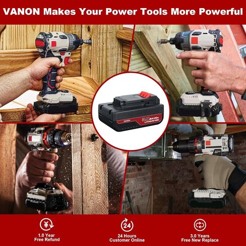 VANON 2Pack PCC680L 3.0Ah Replacement for Porter Cable 20V Battery Lithium-ion PCC685L PCC682L PCC685LP 20V Batteries Compatible with Porter Cable Cordless Power Tools in Kuwait