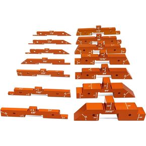 Zhenx Set Block Woodworking 14pcs Aluminum Set Block Measuring Kit for Precise Height Adjustment of Planers, Table Saws and Angle Measurements. Mounting Blocks are Available in Different Thicknesses in Kuwait