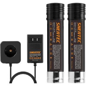 Shentec 3.5Ah Battery kit Compatible with Black & Decker Versapak Vp100 | Vp105 Vp110 Vp142 Vp143 Sears-Craftsman Pivot180 PLR36NC S100 S110 Ni-MH (2 Battery+ Charger,3.6V) in Saudi Arabia