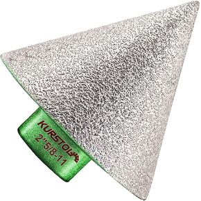 KURSTOL Diamond Cone Tile Bit - Diamond Countersink Drill Bit 2 in x 5/8"-11 Thread Angle Grinder, Beveling Chamfer Bit for Shaping Enlarging Cleaning Existing Holes of Granite Marble Porcelain Tiles