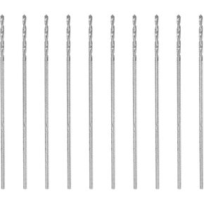 uxcell 10 Pcs 1.95mm HSS(High Speed Steel) W6542 Micro Drill Bits, Fully Ground Jobber 55mm Length Drill Bit for Mild Steel Copper Aluminum