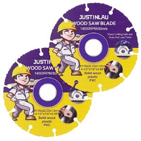 2Pcs Wood Cut Circular Saw Blade, Cutting Disc for Table Saws, Multifunctional Angle Grinder Blades Cutting Saw Blade for Woodworking, Rubber, Tire Cutting (4.5inch/115mm) in Saudi Arabia