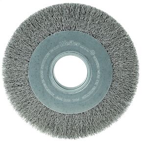Weiler 06110 8" Medium Face Crimped Wire Wheel, .0118" Steel Fill, 2" Arbor Hole, Made in the USA in Kuwait