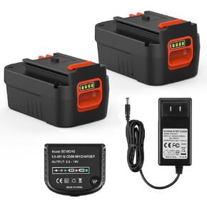 Bakipante 2pack 6.5ah 18V بطارية ليثيوم استبدال لبلاك اند ديكر HPB18 HPB18-OPE 244760-00 عاصفة نارية FS18FL FSB18 وشاحن بطارية لبلاك ديكر 9.6V-18V NiCad NiMh البطارية in Kuwait