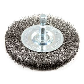 Forney 72736 Wire Wheel Brush, Fine Crimped with 1/4-Inch Hex Shank, 3-Inch-by-.008-Inch
