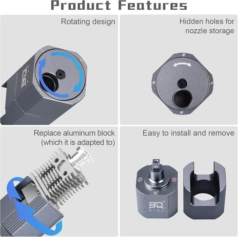 BIQU Crab Nozzle Change Tool Kit Nozzle Wrench+Heat Block Wrench 6/7/8/9/10 mm Nozzle Removal Tool Compatible with V6 MK8 MK9 CR-10 Crazy Heating Block in Saudi Arabia