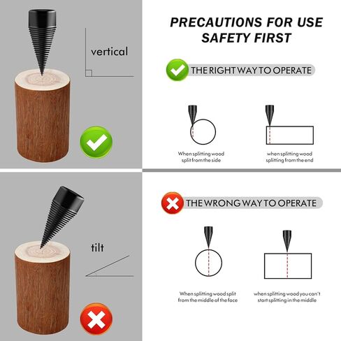 JNDO مثقاب الخشب الفاصل الثقيلة 32 مللي متر مثقاب الخشب الحطب مع عرقوب عرافة قابلة للإزالة + مقبض مربع + مقبض مطرقة مستديرة in Kuwait