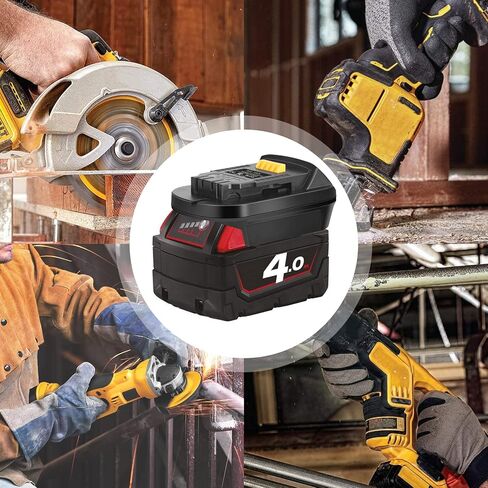 JYJZPB Adapter Convert for Milwaukee M18 18V Lithium Battery to De Walt 20v Lithium Tool Battery, MIL18DL Adapter Compatible for Milwaukee 18V Lithium-Ion Battery in Saudi Arabia