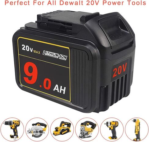 AMICROSS 20V Battery Replacement for Dewalt 20V Battery 9.0Ah - High Capacity, Compatible with Dewalt 20 Volt Tools & Chargers 2-Pack in Kuwait