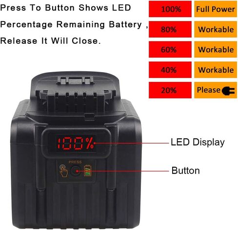 AMICROSS 20V Battery Replacement for Dewalt 20V Battery 9.0Ah - High Capacity, Compatible with Dewalt 20 Volt Tools & Chargers 2-Pack in Kuwait