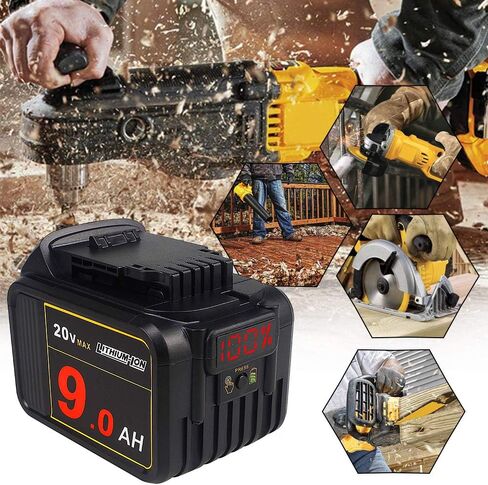 AMICROSS 20V Battery Replacement for Dewalt 20V Battery 9.0Ah - High Capacity, Compatible with Dewalt 20 Volt Tools & Chargers 2-Pack in Kuwait