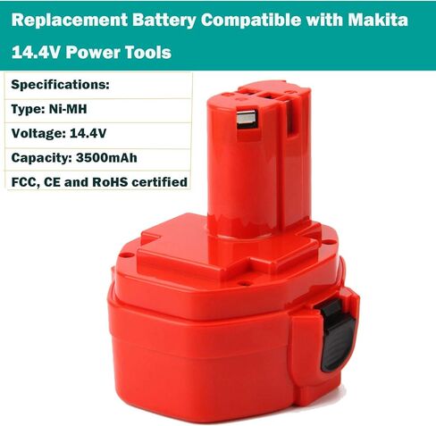 بطارية بديلة من CREABEST 14.4V 3.5Ah Ni-MH متوافقة مع ماكيتا 1434 1420 1422 1433 1435 1435F 192699-A 193158-3 192600-1 1051D 4033D أدوات الحفر اللاسلكية in Saudi Arabia
