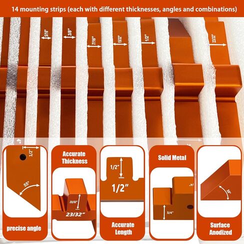 Zhenx Set Block Woodworking 14pcs Aluminum Set Block Measuring Kit for Precise Height Adjustment of Planers, Table Saws and Angle Measurements. Mounting Blocks are Available in Different Thicknesses in Kuwait