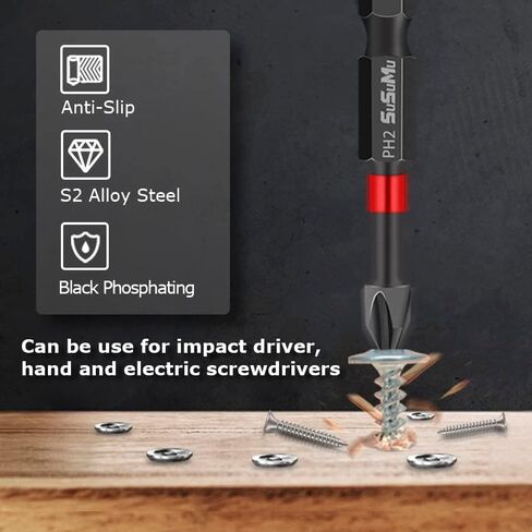 3inch 4in Phillips #2 Impact Tough Screwdriving Bit 12PCS Anti Slip Magnetic Screwdriver Bit in Kuwait