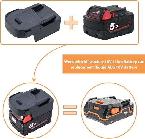 محول محول لميلووكي M18 48-11-1860 18 فولت بطارية ليثيوم أيون إلى Ridgid AEG 18 فولت فرط ليثيوم أيون أداة الطاقة البطارية in Kuwait