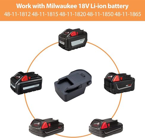 محول محول لميلووكي M18 48-11-1860 18 فولت بطارية ليثيوم أيون إلى Ridgid AEG 18 فولت فرط ليثيوم أيون أداة الطاقة البطارية in Kuwait