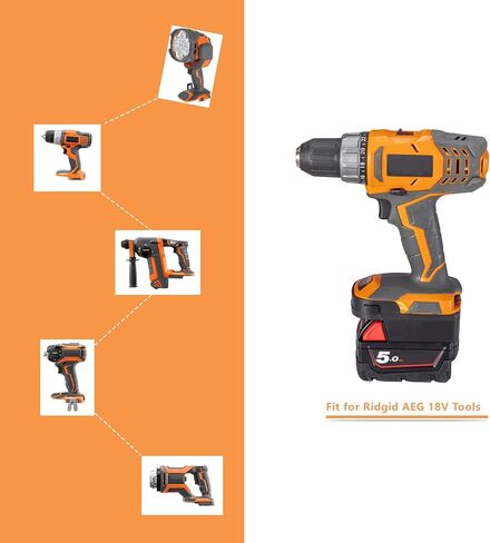 محول محول لميلووكي M18 48-11-1860 18 فولت بطارية ليثيوم أيون إلى Ridgid AEG 18 فولت فرط ليثيوم أيون أداة الطاقة البطارية in Kuwait