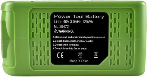 Hogardsujia 40 فولت 3000 مللي أمبير بطارية ليثيوم أيون استبدال ل GreenWorks 29462 بطارية GreenWorks 40 فولت G-MAX أدوات كهربائية 29252 20202 22262 in Kuwait